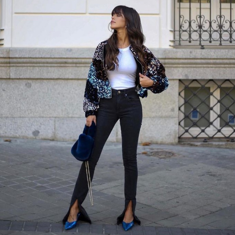 NWT Zara ZW The Split Hem Straight Jeans